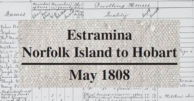 Estramina: Norfolk Island to Hobart May 1808